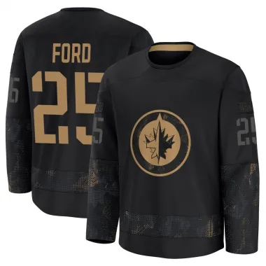 Black Men's Parker Ford Premium Winnipeg Jets 2024 Military Appreciation Practice Jersey