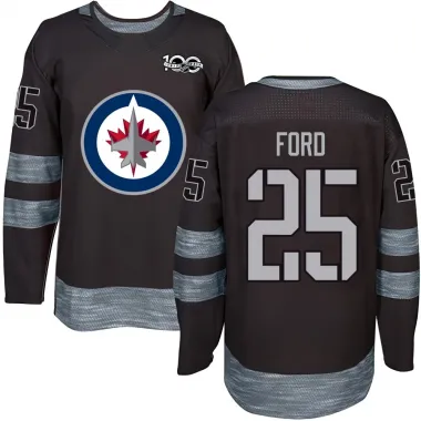 Black Youth Parker Ford Authentic Winnipeg Jets 1917-2017 100th Anniversary Jersey