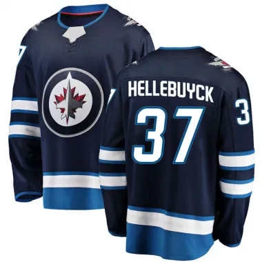 Blue Men's Connor Hellebuyck Breakaway Winnipeg Jets Home Jersey